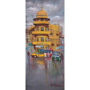 Abdul Hameed, 12 x 30 inch, Acrylic on Canvas, Cityscape Painting, AC-ADHD-205